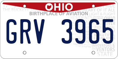OH license plate GRV3965