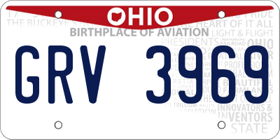 OH license plate GRV3969