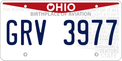 OH license plate GRV3977