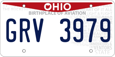 OH license plate GRV3979
