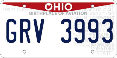 OH license plate GRV3993