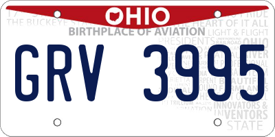 OH license plate GRV3995