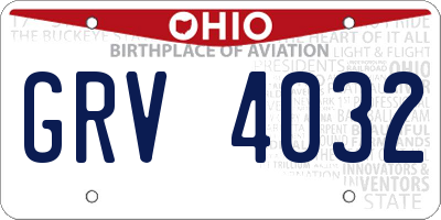OH license plate GRV4032