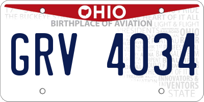 OH license plate GRV4034