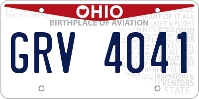 OH license plate GRV4041