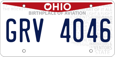 OH license plate GRV4046