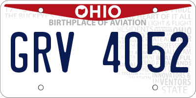 OH license plate GRV4052