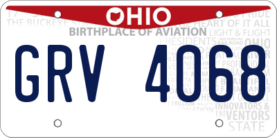 OH license plate GRV4068