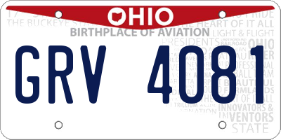 OH license plate GRV4081