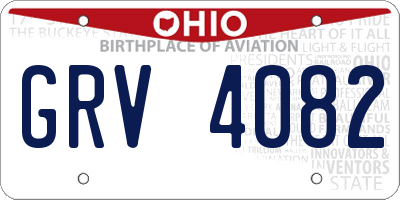 OH license plate GRV4082