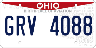OH license plate GRV4088