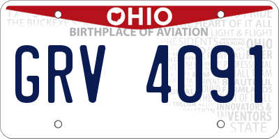 OH license plate GRV4091