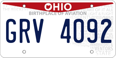 OH license plate GRV4092