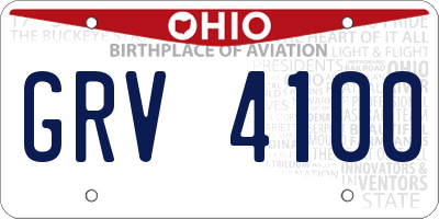 OH license plate GRV4100