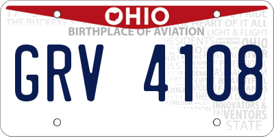 OH license plate GRV4108