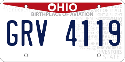 OH license plate GRV4119