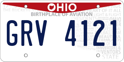 OH license plate GRV4121