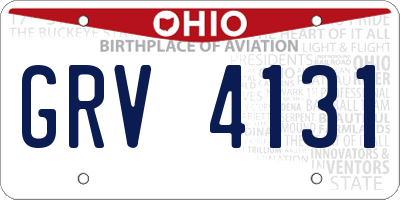 OH license plate GRV4131