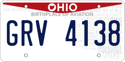OH license plate GRV4138