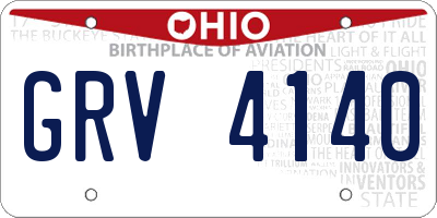 OH license plate GRV4140