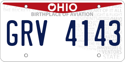 OH license plate GRV4143