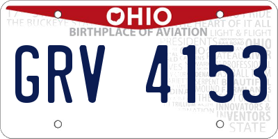 OH license plate GRV4153