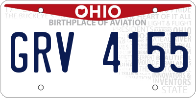 OH license plate GRV4155