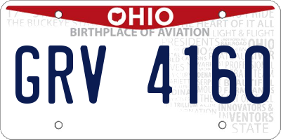 OH license plate GRV4160