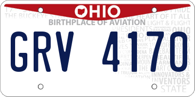 OH license plate GRV4170
