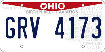 OH license plate GRV4173