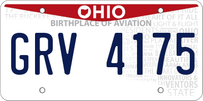 OH license plate GRV4175