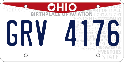 OH license plate GRV4176
