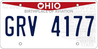OH license plate GRV4177