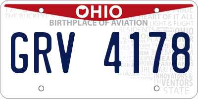 OH license plate GRV4178