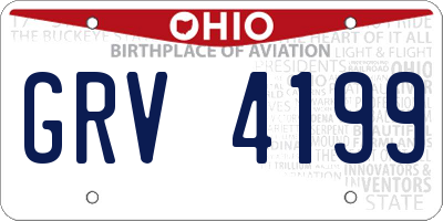 OH license plate GRV4199