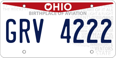OH license plate GRV4222