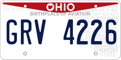 OH license plate GRV4226