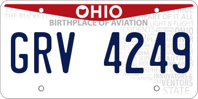 OH license plate GRV4249