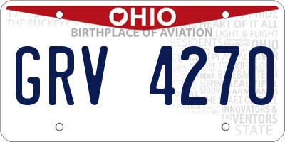OH license plate GRV4270