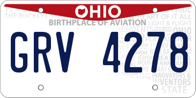 OH license plate GRV4278
