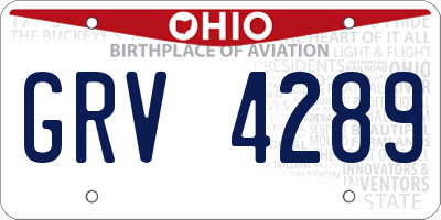 OH license plate GRV4289