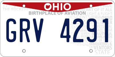 OH license plate GRV4291