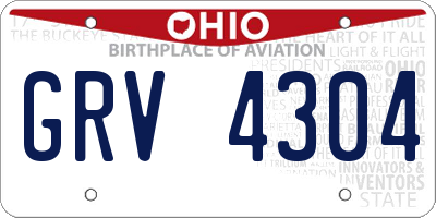 OH license plate GRV4304