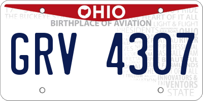 OH license plate GRV4307