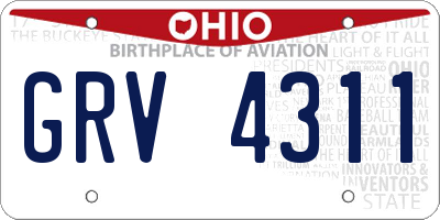 OH license plate GRV4311