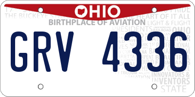 OH license plate GRV4336