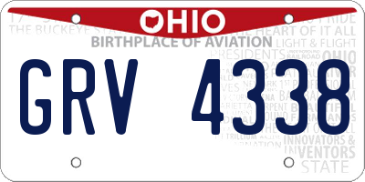 OH license plate GRV4338