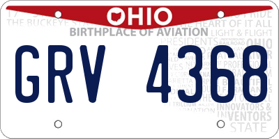 OH license plate GRV4368