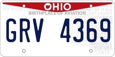 OH license plate GRV4369