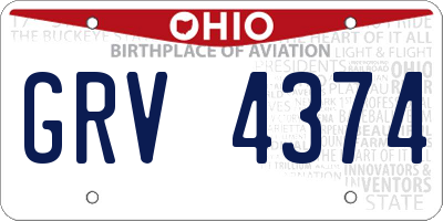 OH license plate GRV4374